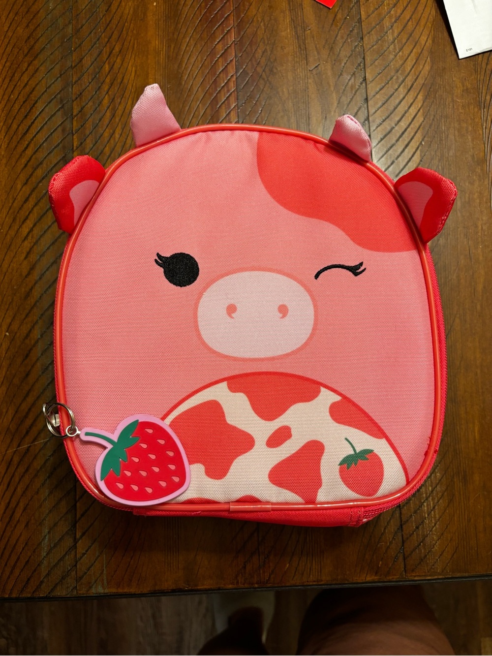 Kids Squishmallow Lunch Bag with Strawberry Charm
